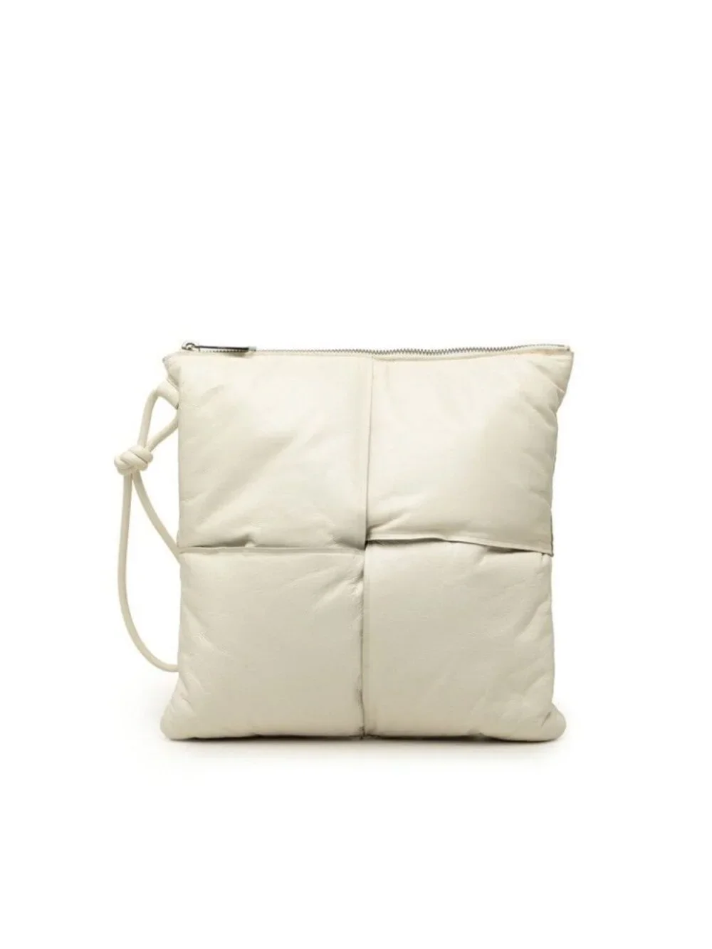 Bottega Veneta Maxi Intrecht Clutch White Leather
